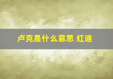 卢克是什么意思 红迪